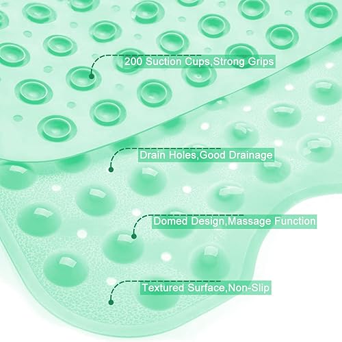 Miniatura 4 de Tapetes para bañera y ducha, tapete de baño antideslizante extra largo (39 x 16 pulgadas), lavable a máquina para baño (marrón transparente)