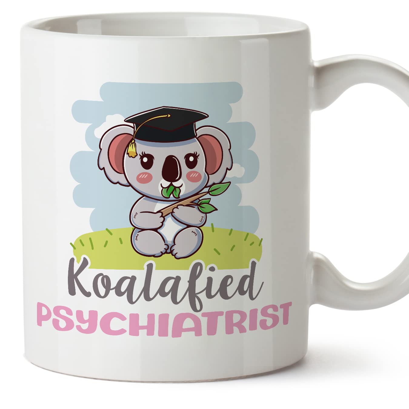 MUGFFINS Psychiatrist Woman Mug - in English - Koalafied - Funny Gift for Colleagues - Ceramic 11oz Mug