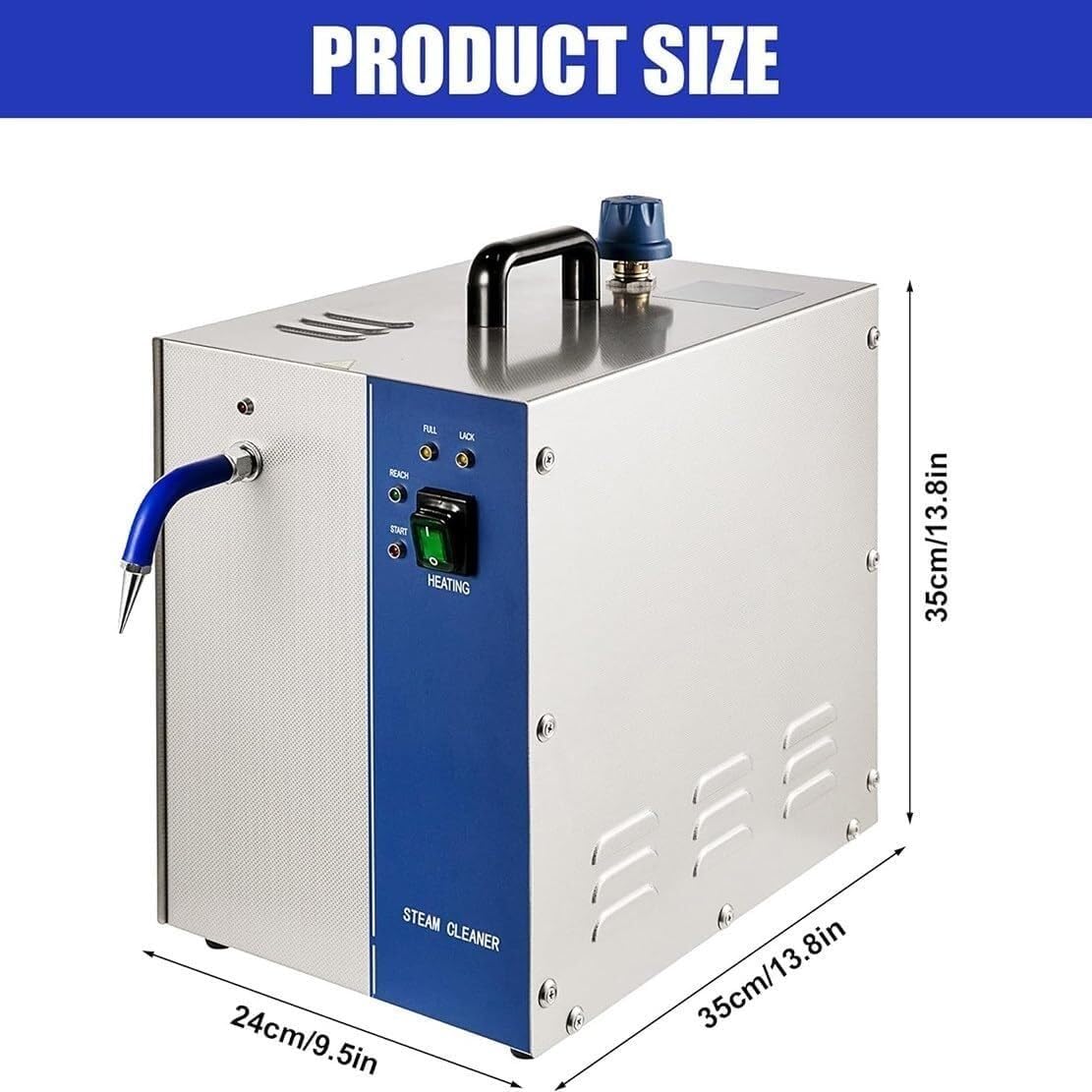 Czyścik parowy do biżuterii, myjka do kamieni szlachetnych ze stali nierdzewnej, 1300 W/2200 W, temperatura pary 135°C, urządzenie do czyszczenia złota i srebra, do użytku domowego (2l)
