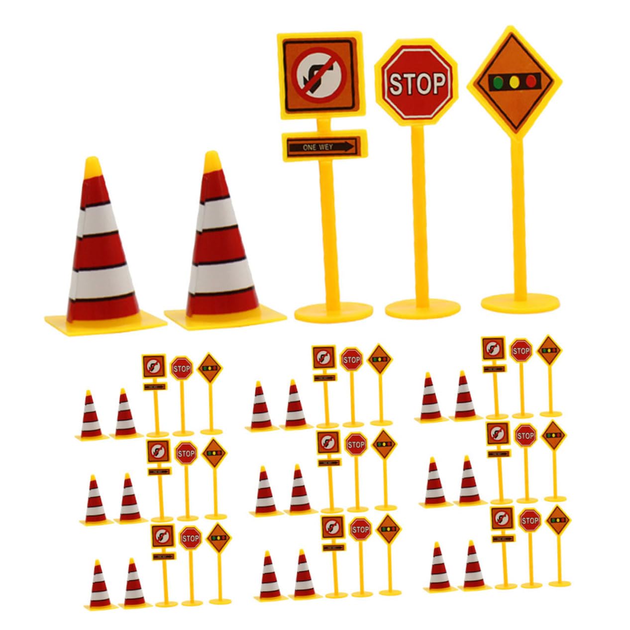 YARNOW 10Sets Traffic Sign Models for Road Signs Playset with Traffic Cones Educational for Learning Traffic Safety and Road Awareness
