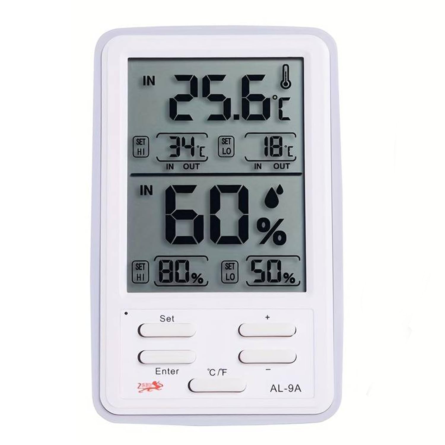KERFORA Digital Alarm Thermometer and Hygrometer Humidity Clock LCD Display Temperature Internal & External Sensor Meter Measurement Tool Electronic Humidity Clock for Home, Office (1-Pcs)-image-17