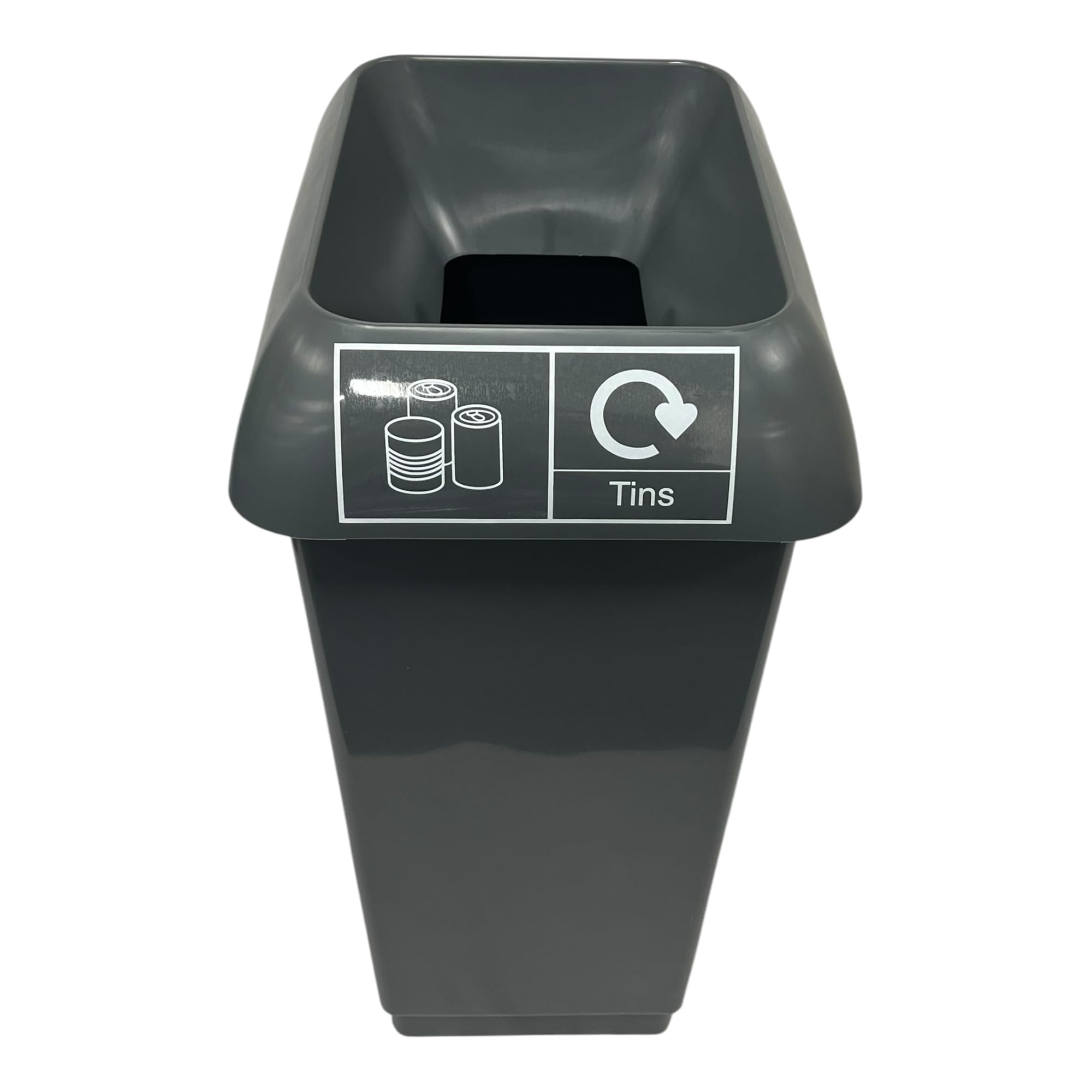 Chabrias Ltd 50 Litre Recycling Waste Bin With Lid & Logo Sticker Included (Dark Grey Lid & Tin Logo) — image 1