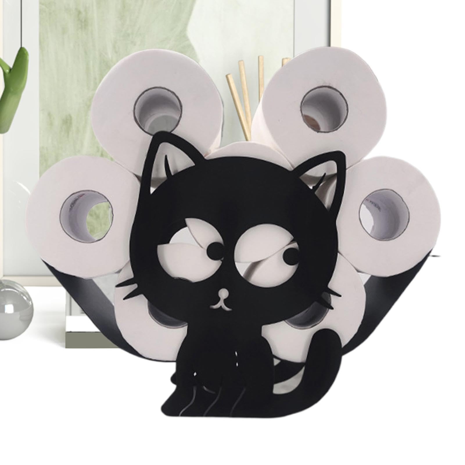 Soporte Metálico para Rollo de Papel de Cocina Decorativo Gato de Arte en | Soporte para Rollo de Cocina Para Cocina Baño Encimera Apartamento Hogar
