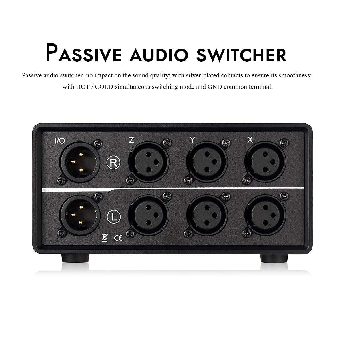 Nobsound 3-IN-1-OUT XLR przełącznik audio, zrównoważony konwerter audio, 3-drożny pasywny przełącznik wyboru dźwięku stereo (MC103 Pro 3-IN)