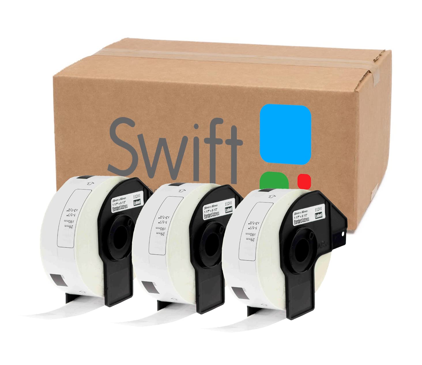 Swift 10 x Compatible DK-11201 29mm x 90mm White Thermal Standard Address Labels Compatible with Brother QL-1100 QL-1060N QL-570 QL-580 QL-700 QL-710W QL-800 QL-810W QL-820NWB Printers