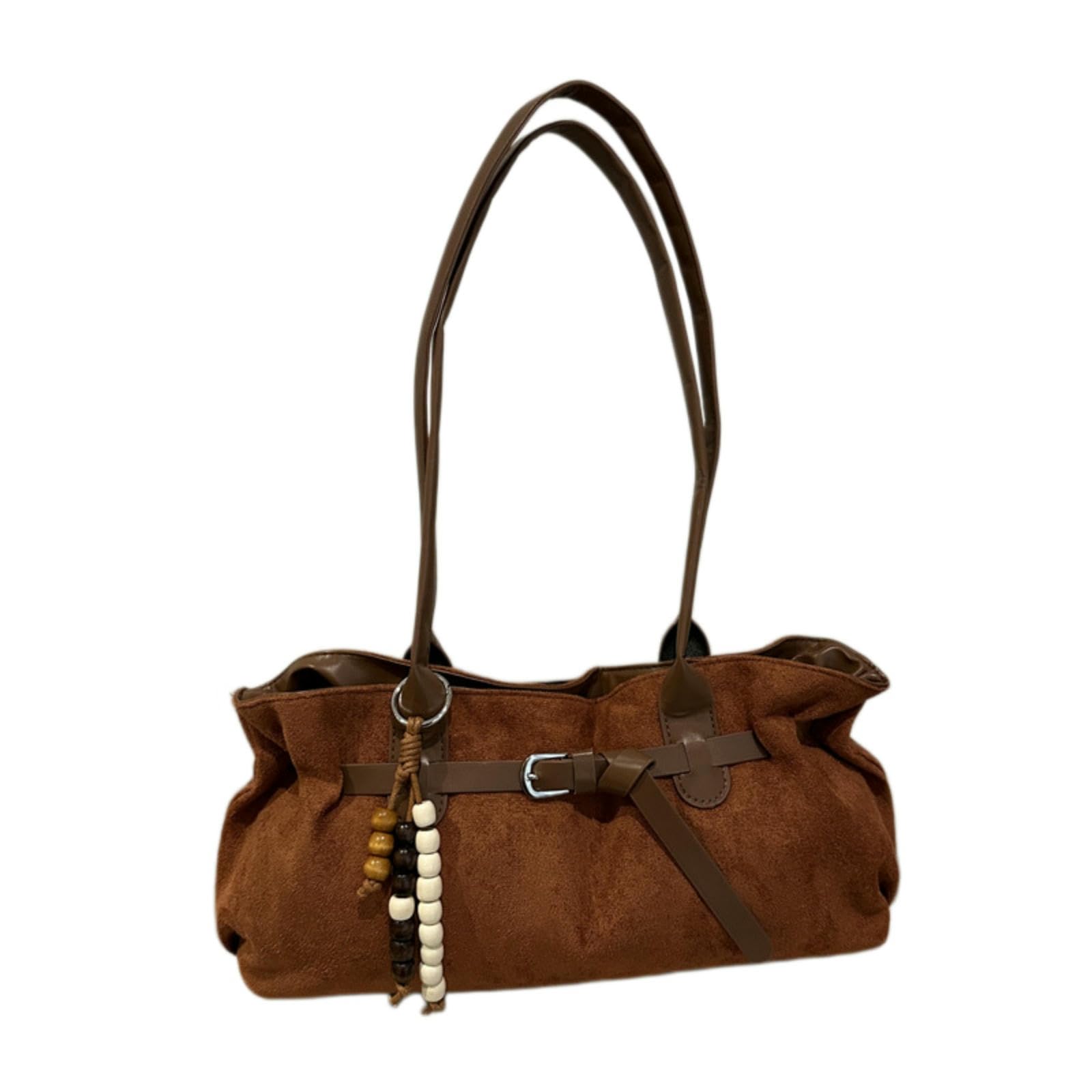 Sac femme à main marron grande capacité cabas fourre-tout bandoulière décontracté