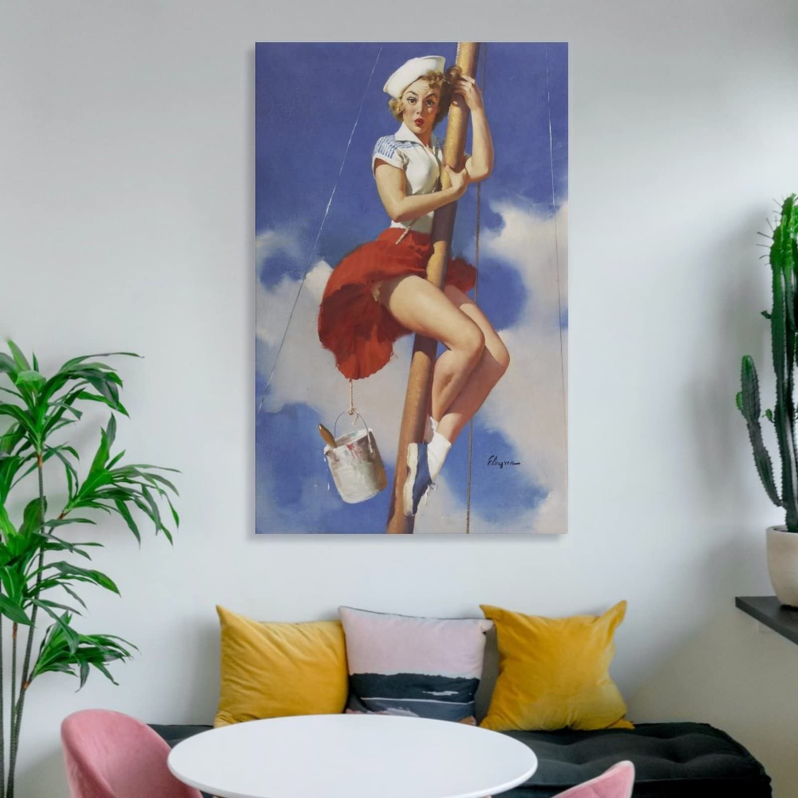 Amazon.co.jp: Gil Elvgrenジル・エルブグレン絵画作品『魅惑的な女性
