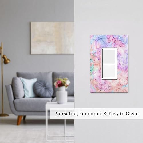 Miniatura 7 de Cubiertas decorativas para placa de interruptor, bonita textura de mármol, 1 banda, decoración individual, cubierta de interruptor de luz GFCI,
