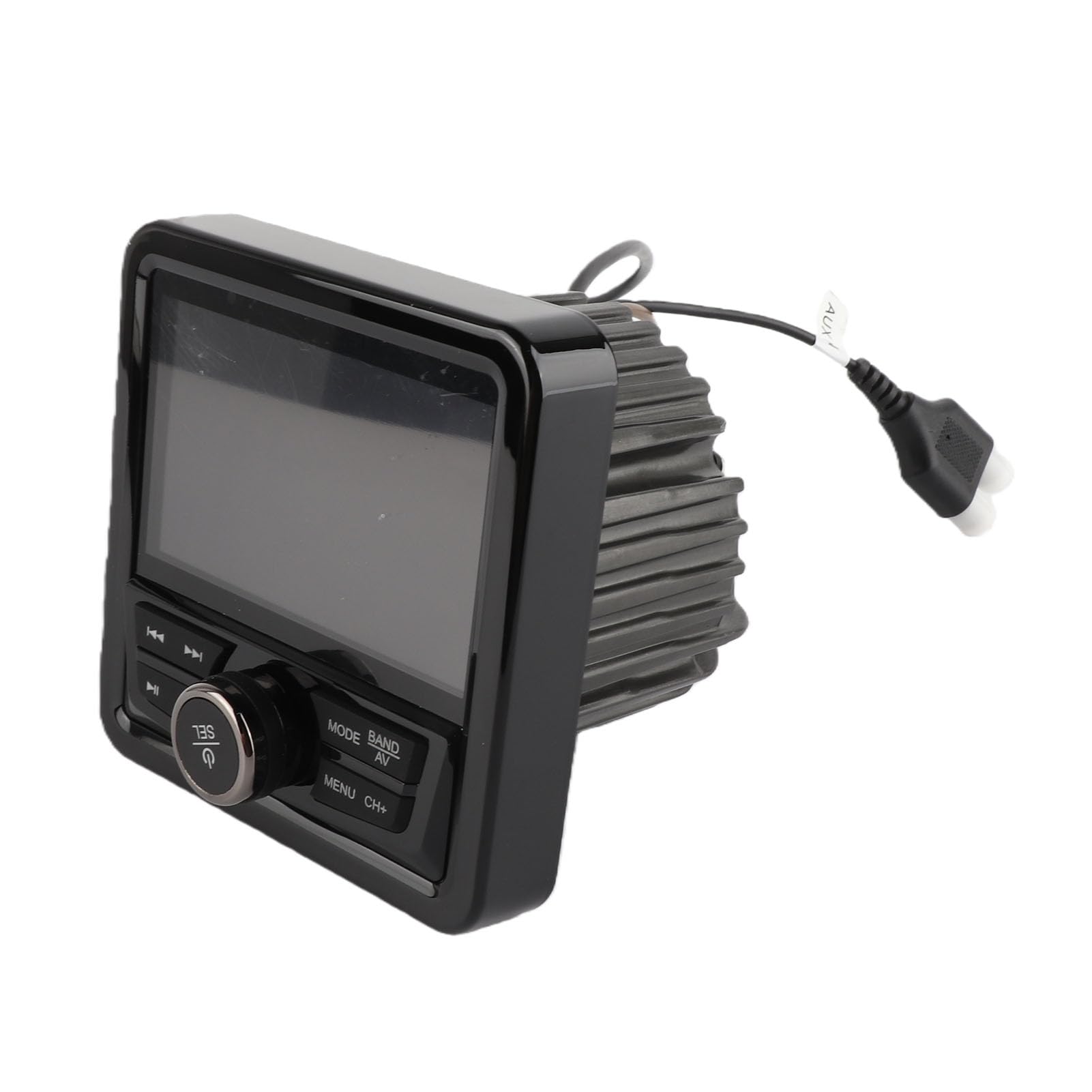 IPX6 wasserdichte Marine-Stereoanlage mit 4-Zoll-Display | Bluetooth, Integrierter Verstärker, USB, MP5-Player, FM/AM-Radio für Boote, Fahrzeuge, Gabelstapler