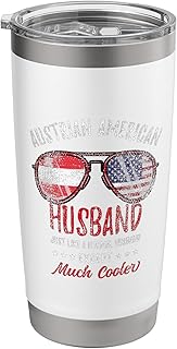 Funny Austrian American Husband Austrian Roots Vintage Stainless Steel Insulated Tumbler