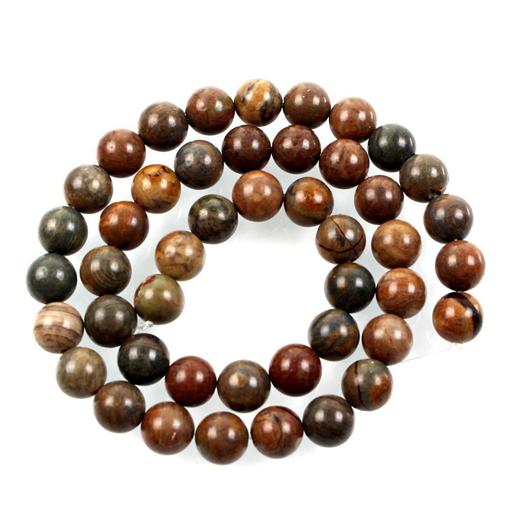 Perles rondes en pierre naturelle pour fabriquer des bijoux bohèmes et bracelets d'été