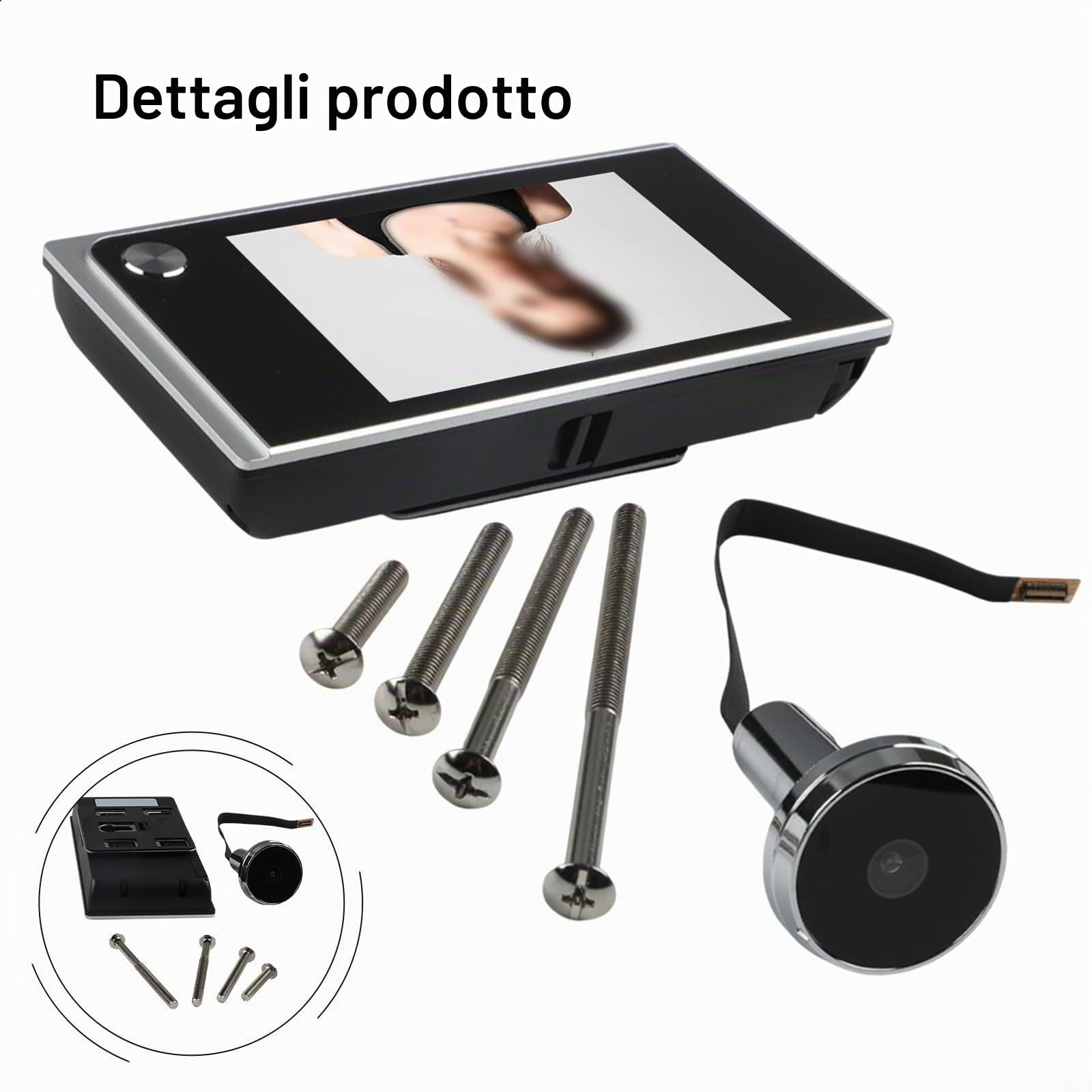 Per Spioncino digitale con schermo LCD da 3,5 pollici, telecamera di sicurezza HD 720p, grandangolare a 120° (sku)