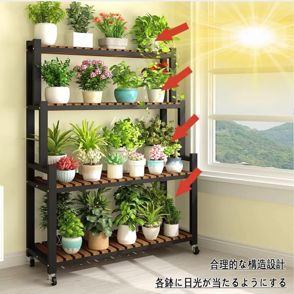 多機能デュアルプランタースタンド - 室内外用、45kg耐荷重 多機能デュアルプランタースタンド - 室内外用、45kg耐荷重