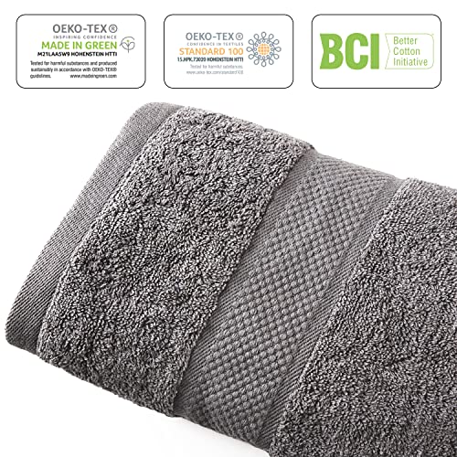 Infinitee Xclusives Premium Bath Towels Set Pack Of 4-100% Ring Spun Cotton Towels - Grey Bath Towels 27 X 54 - Soft Feel, Quick Dry, Highly Absorbent Durable Towels, Perfect For Daily Use #TOP2