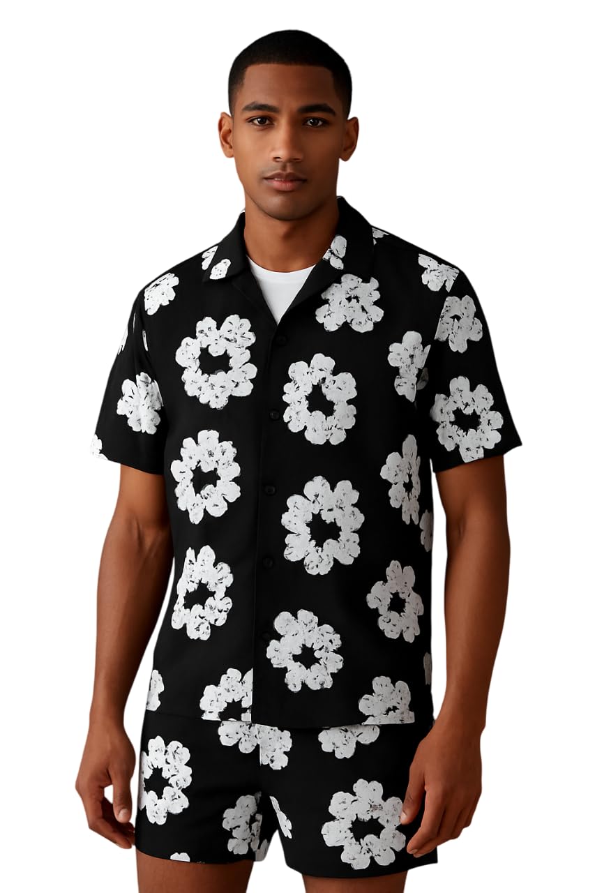 MEN'S NIGHTWEAR || MENS PRINTED NIGHT SUITS || Night Suit Co-Ord Set For Mens Black1-image-47