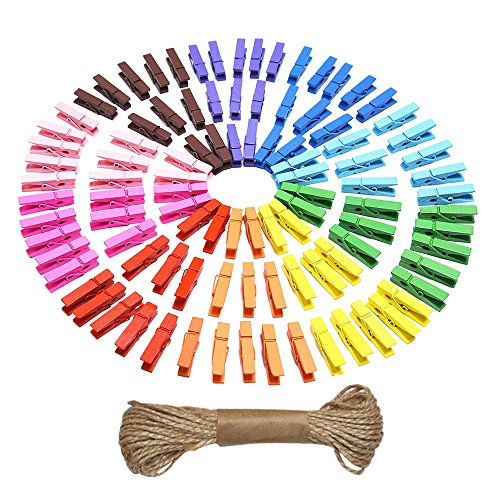 eBoot Mini Natural Wooden Clothespins Photo Paper Peg Pin Craft Clips with Natural