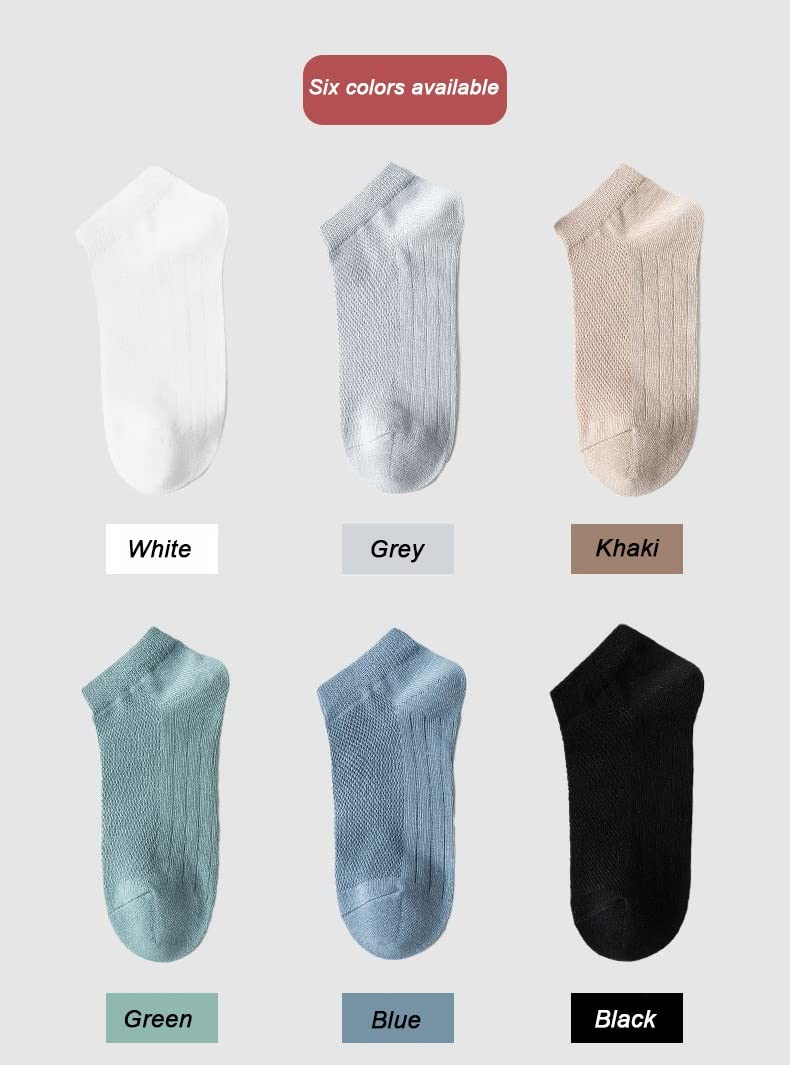 6 par/Lote Calcetines Tobilleros de Malla for Hombre Calcetines Deportivos de algodón Casual atlético Verano Corte Fino Corto
