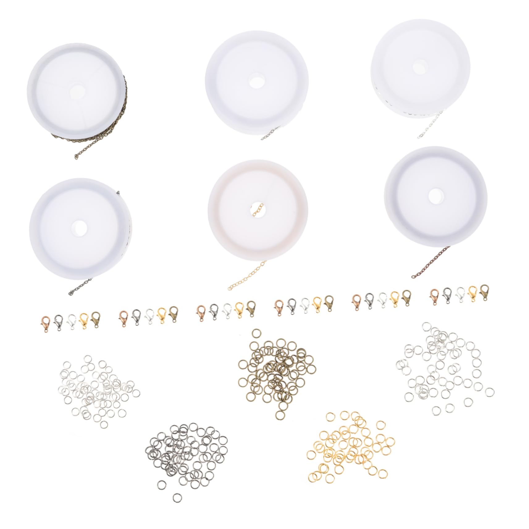 HOMSFOU Kit Fai da Te per Creazione Gioielli con Ganci Moschettone e Apribili Accessori Resistenti e Pratici per Bricolage Creativo