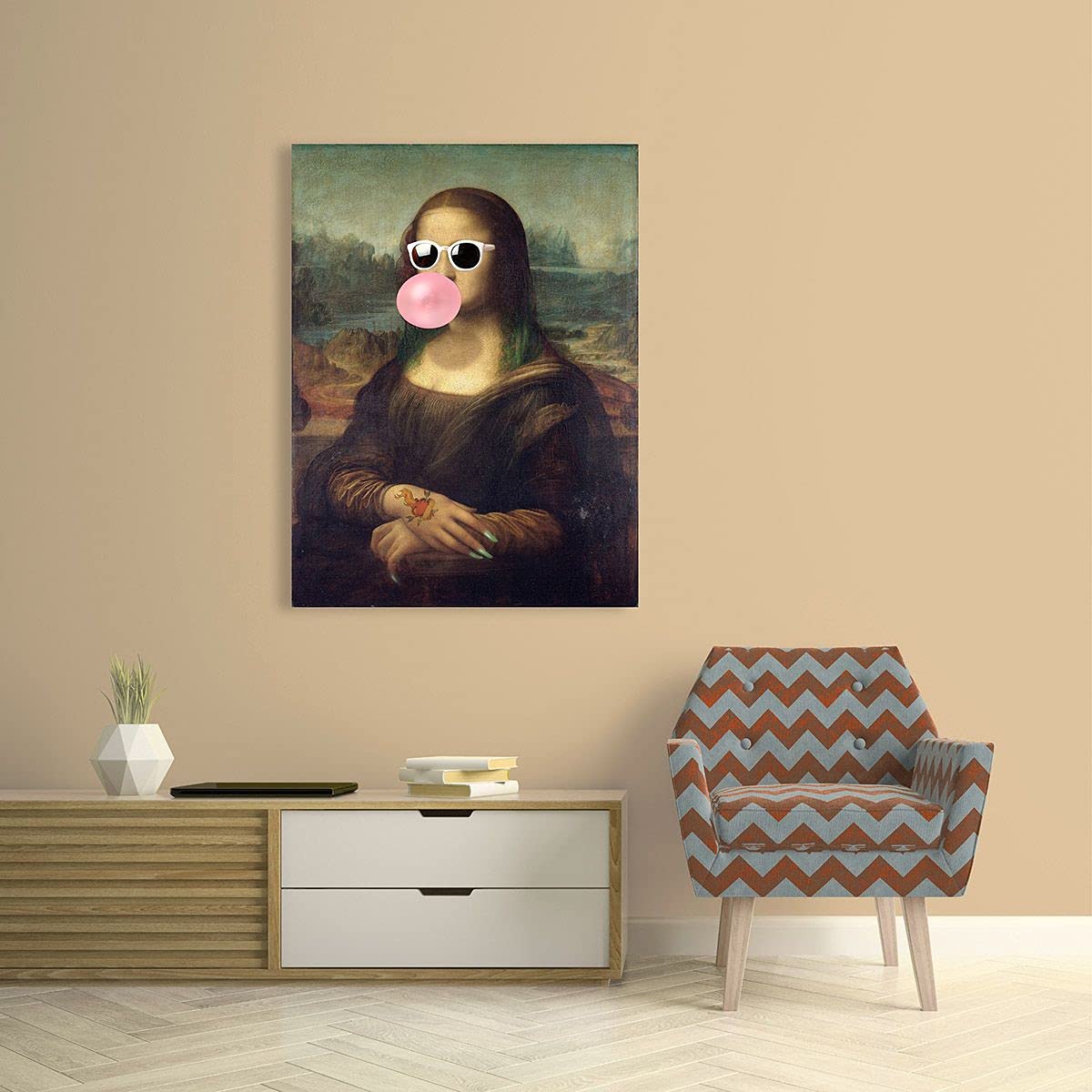 ART PRINT CAFE' Stampa su tela: Spencer, Leisure Time, Monna Lisa, 40x60 | Quadri Pop Art, colorati, divertenti per decorare casa
