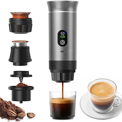 Portable 3-in-1 Espresso Coffee Maker, Self-Heating & Rechargeable with Smart