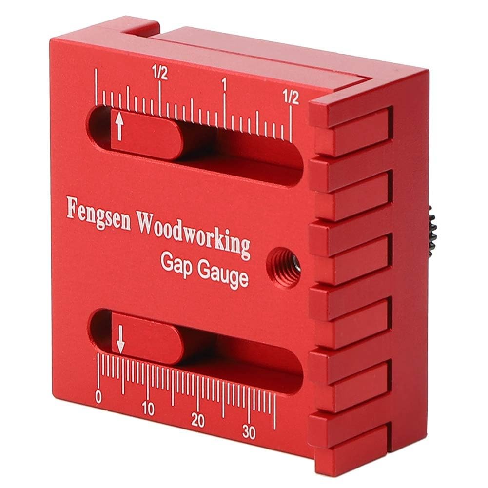 Osmond Woodworking Gaps Gauge,Depth Measuring Sawtooth Ruler,Mini Aluminum Alloy Saw Slot Adjuster,Line Ruler Marking Gauge