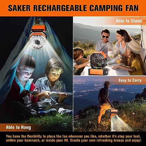 Saker-Rechargeable-Camping-Fan-20000mAh-Battery-Powered-Tent-Fans-with-LED-LanternHanging-HookAuto-OscillatingQuiet-Portable-Ceiling-Table-Fan-for-Car-Travel-RV-Camp-Hurricane-Emergency