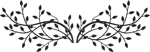 Txkrhwa 2 piezas de metal hoja de árbol decoración de pared de hoja de olivo de vid arte de pared artístico para colgar en la pared, escultura