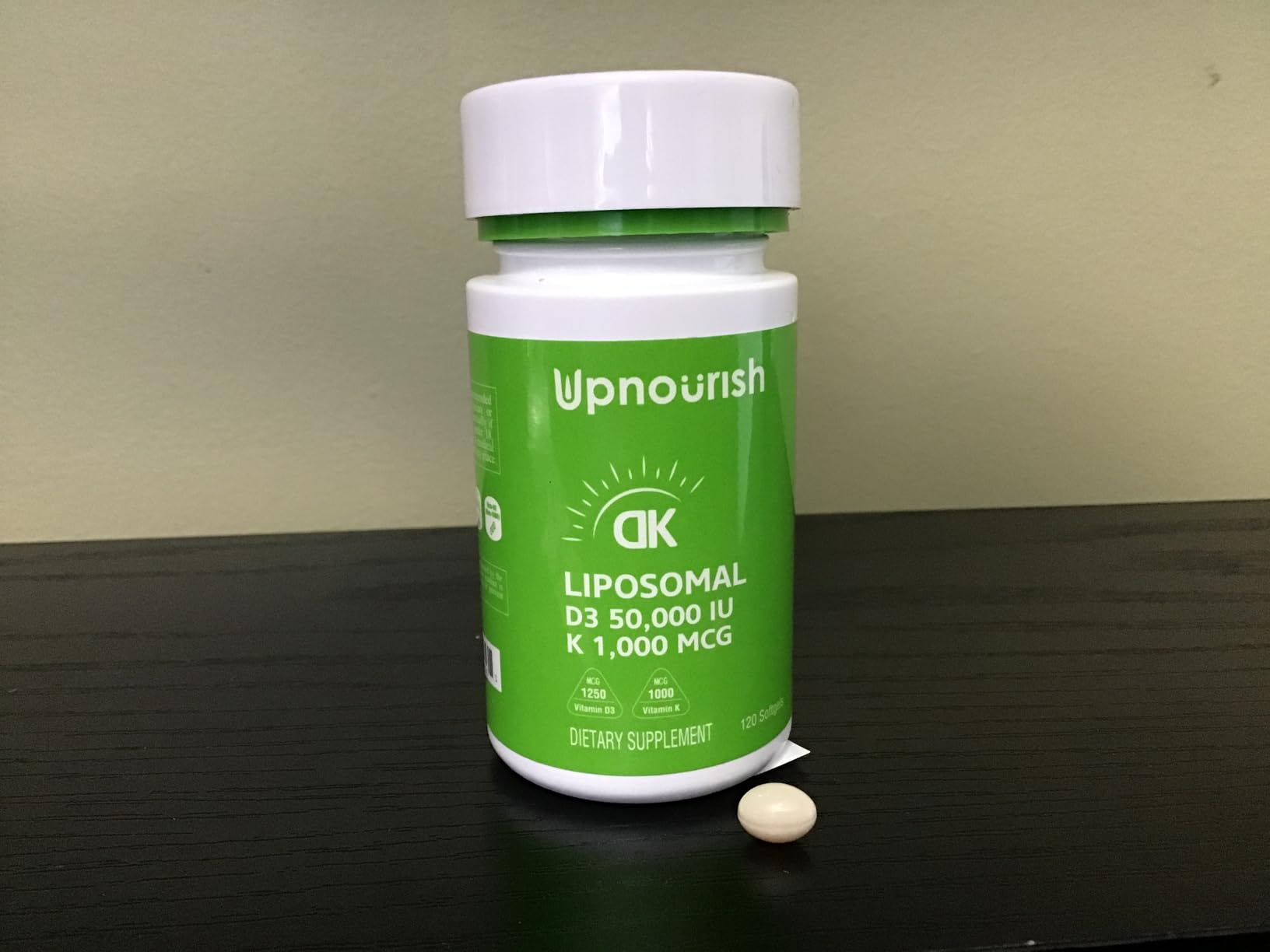 UpNourish Certified Vegan Vitamin D3 5000 IU K2 MK4 MK7 500 mcg Supplement, 150 Softgels, Plant Based Liposomal Vitamin D K with Organic Coconut Oil, Non GMO, Gluten and Gelatin Free