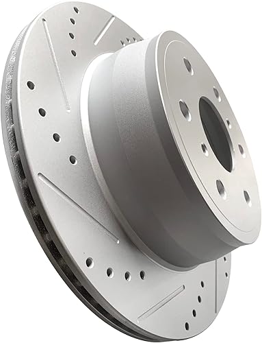 Miniatura 6 de WEIZE Kit de freno trasero y remolque, 4WD, pastillas de freno de cerámica de fibra de carbono y rotores de freno perforadosranurados, apto para