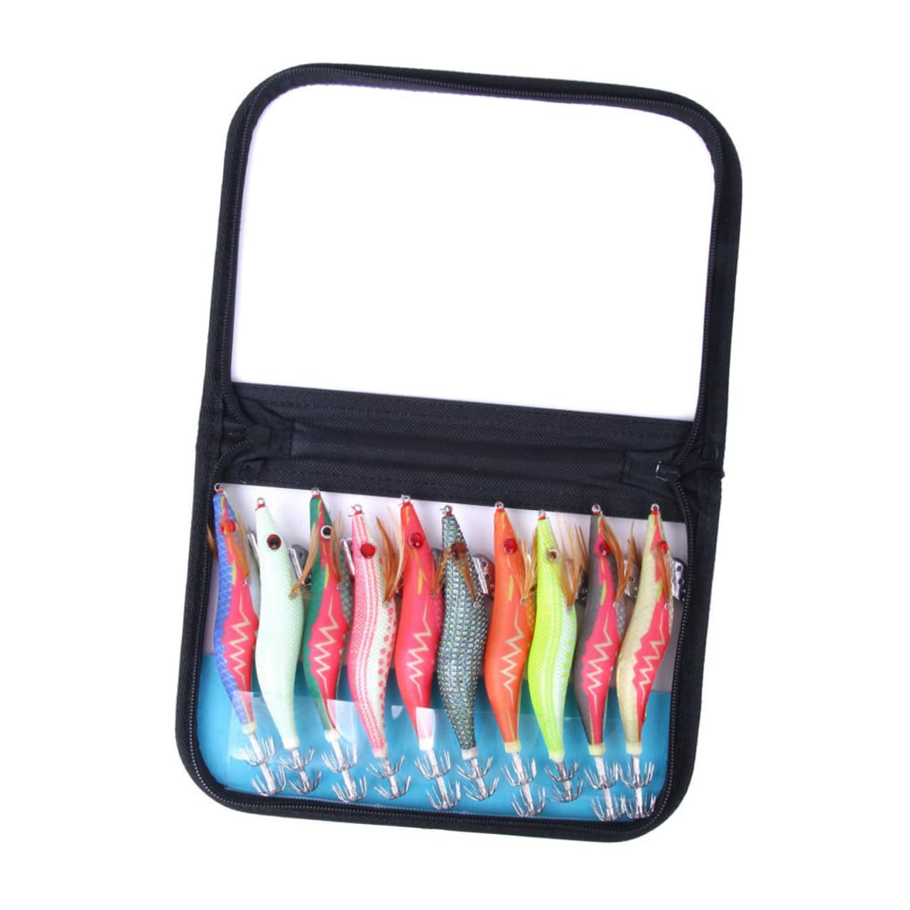 HANABASS Esca da Pesca Squid Fishing Hook Fosforescente, 10 Pezzi | Colore Verde Chiaro, Plastica, Circa 14x3x2 Cm, per Acqua Dolci e Salate
