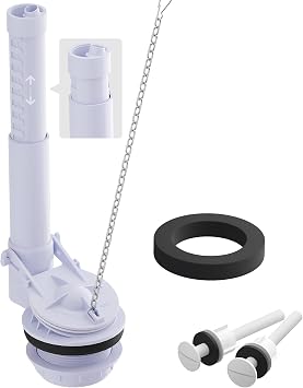 2-Inch Toilet Flush Valve Replacement Kit with Tank Bolts & Gasket, Adjustable Overflow Tube, Compatible with Kohler/American Standard & Most Two Piece Toilets, Easy DIY Installation