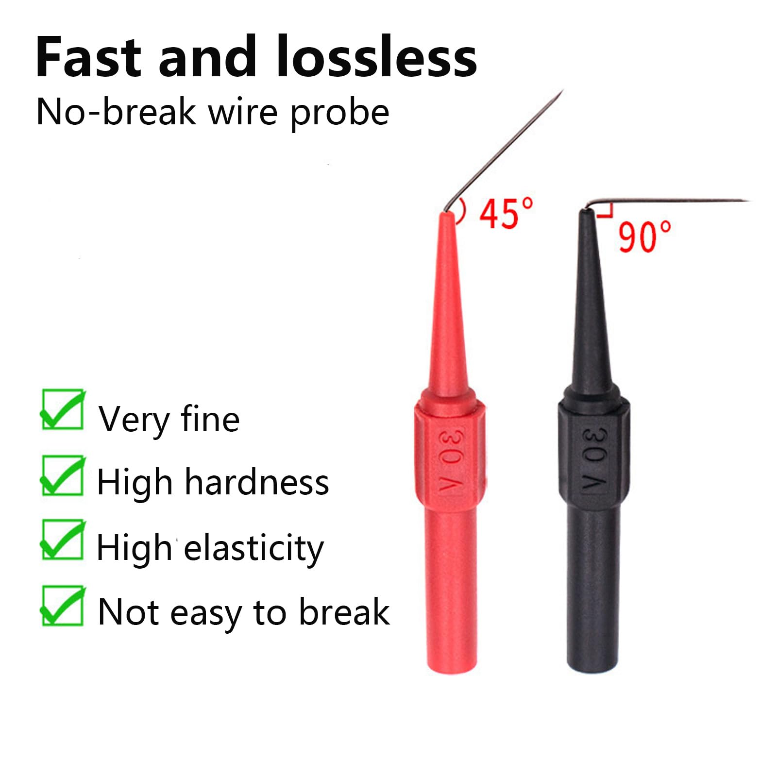 ANBOO Pack of 10 0.7 mm Multimeter Test Probes, Red Black, red, black - Image 3