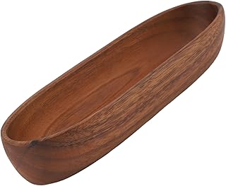 Boat Shape Decorative Tray, Rustic Small Wooden Serving Tray, Boat Shape Decorative Tray Vintage Centerpiece for Countertop Home Decorations(Large)