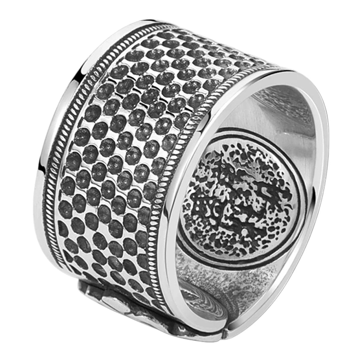 New 2025 999 Pure Silver Top Needle Ring for Men, Retro Wide Edition, Lucky and Ruyi Finger Ring Gift Jewelry Gift Fashion Trendy Accessories Creative