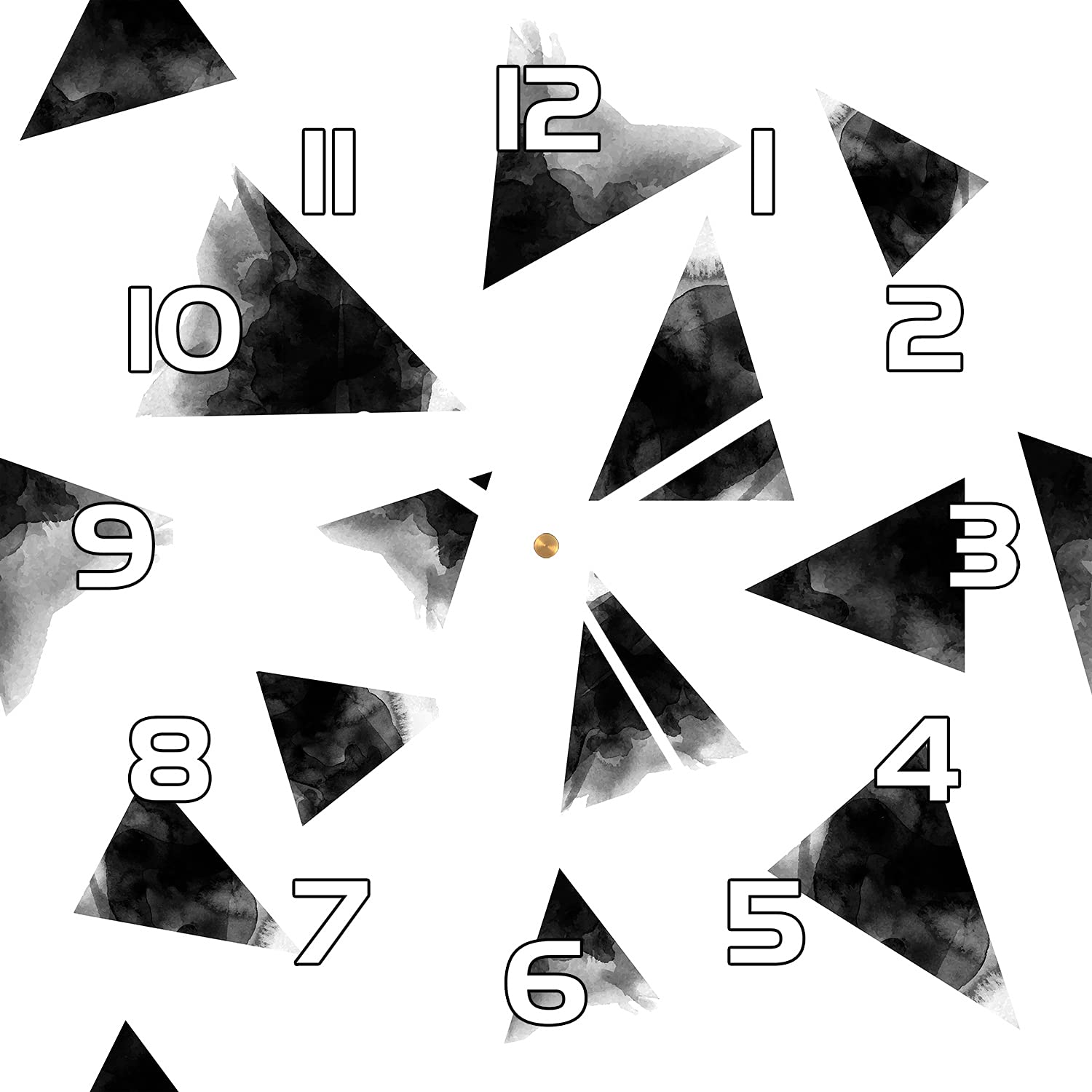 Horloge en verre triangles géométriques 30x30 cm Coloray pour décoration murale salon