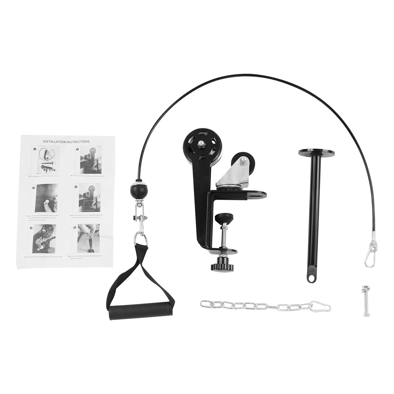 Arm Wrestling Trainer mit 1m Kabel, verstellbarer Widerstand, max.80kg | 17×29 cm Flaschenzug,für Armwrestler,Handgelenktraining,Flaschenzugmechanismus