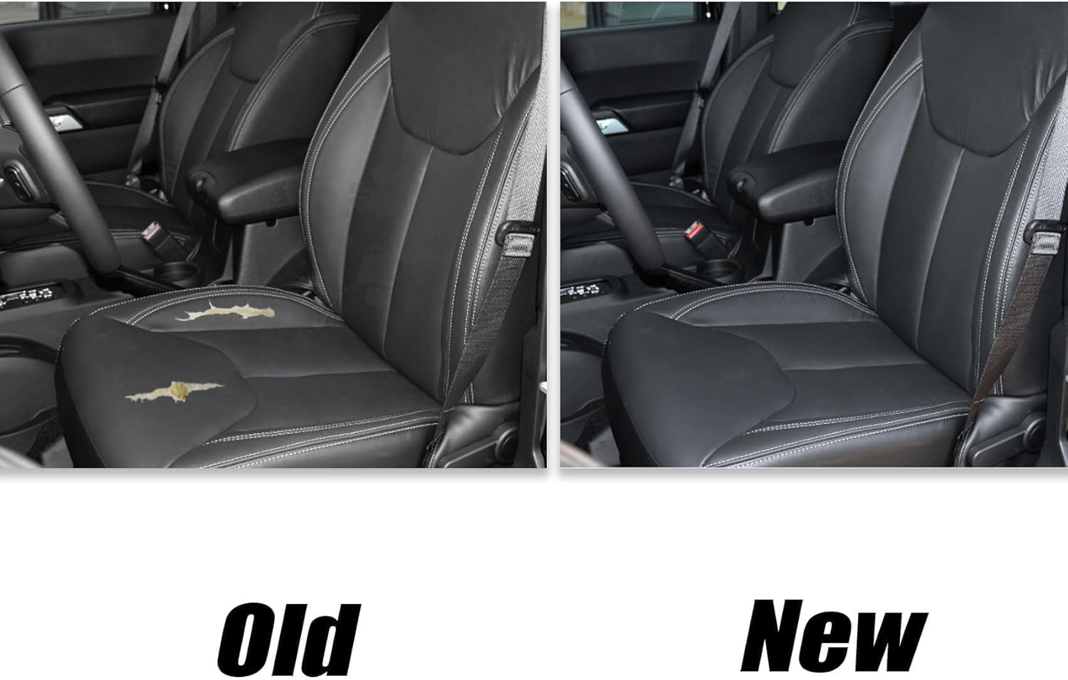 Priprilod Black Leather Driver Side Bottom Replacement Seat Cover Compatible with Jeep Wrangler Rubicon 2013 2014 2015 2016 2017