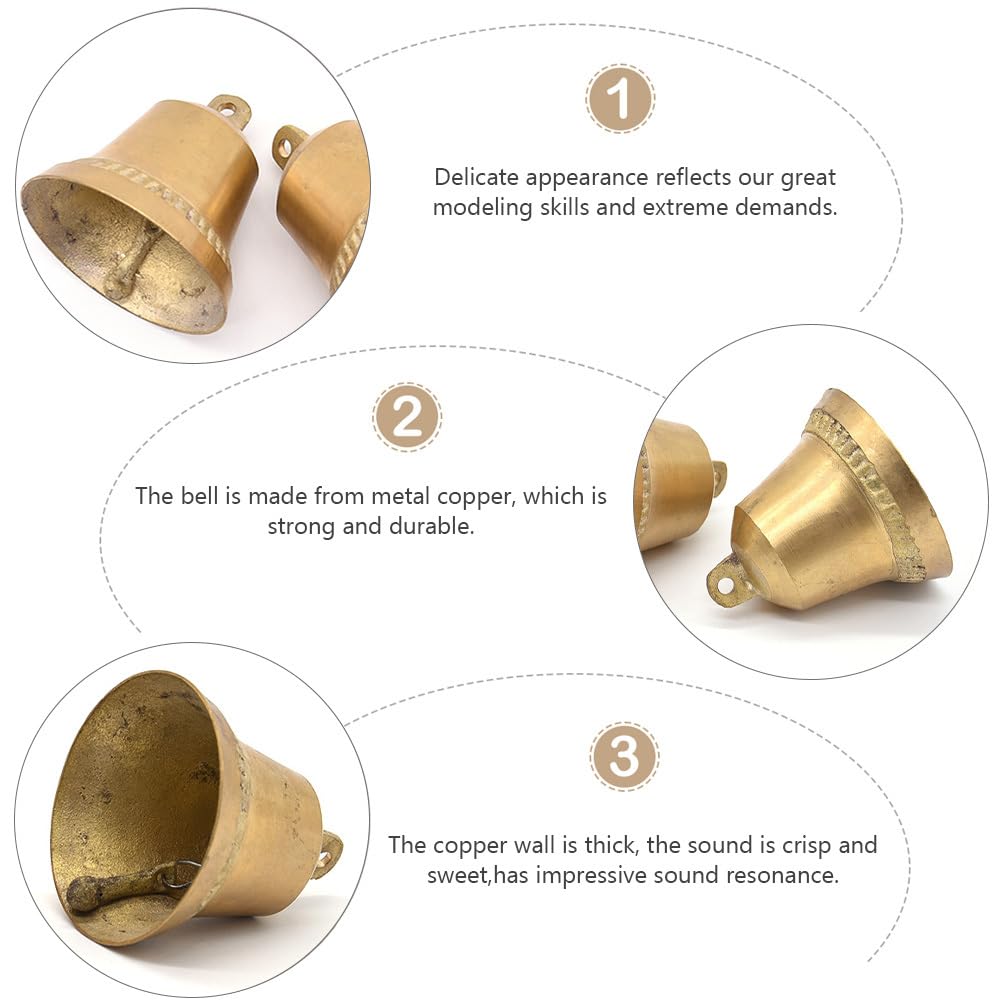 Artibetter Vintage Bells Craft Oro Jingle Bells Campana di Ottone Campane Feng Shui Ornamenti Fai da Te Carillon di Campane per Fai da Te Carillon di Fare