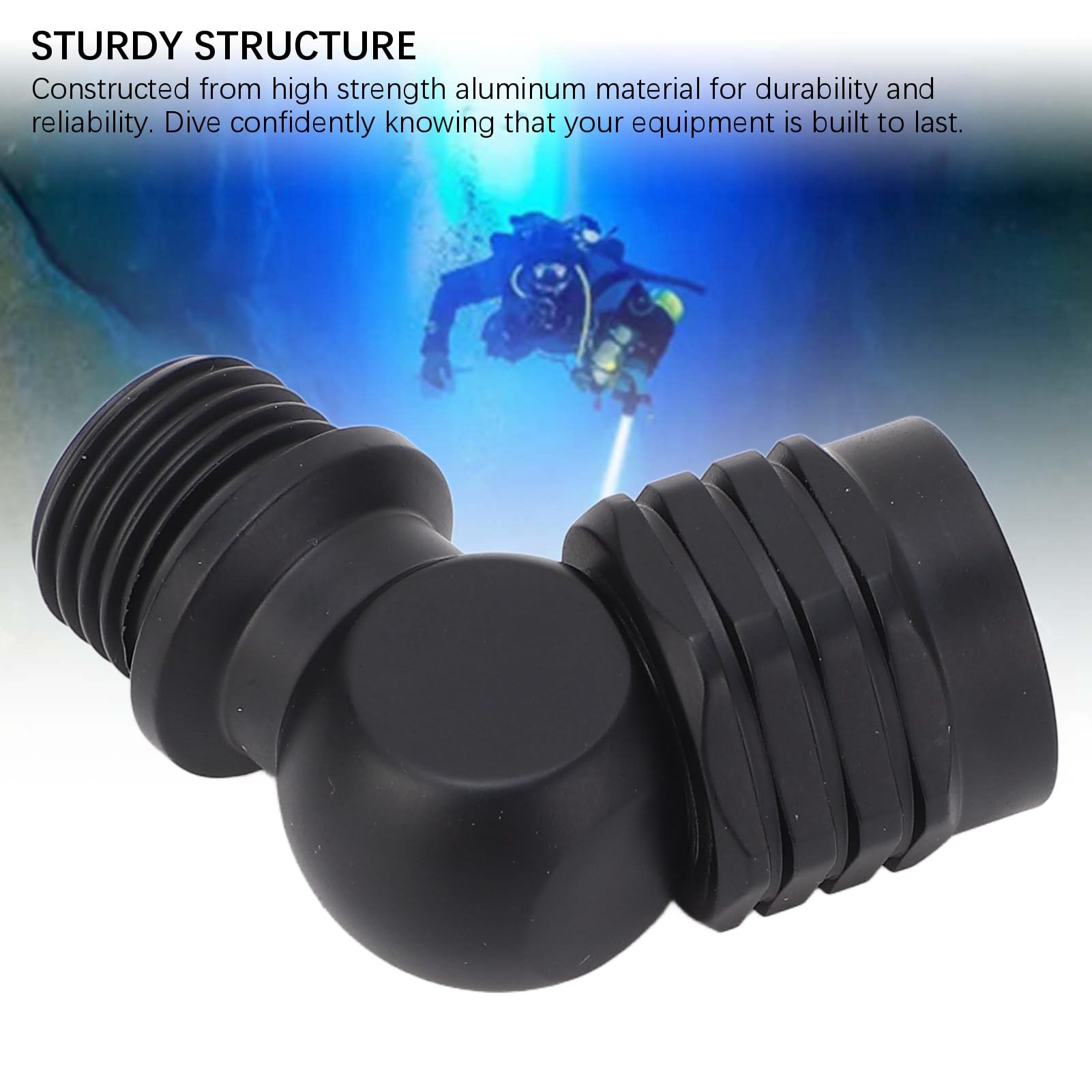 Gavigain Aluminum 110 Degree Angle Second Stage Regulator Connector Scuba Dive Adapter