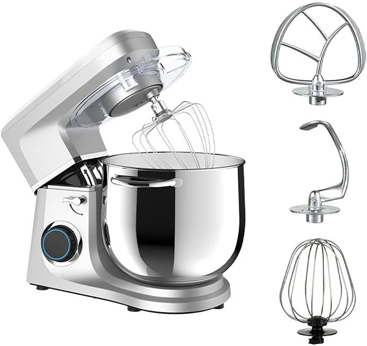 Miscelatore con base resistente, capacità 1700 W, capacità 11 l, miscelazione a 6 velocità con 3 attacchi e base antiscivolo per panettieri e appassionati di cucina