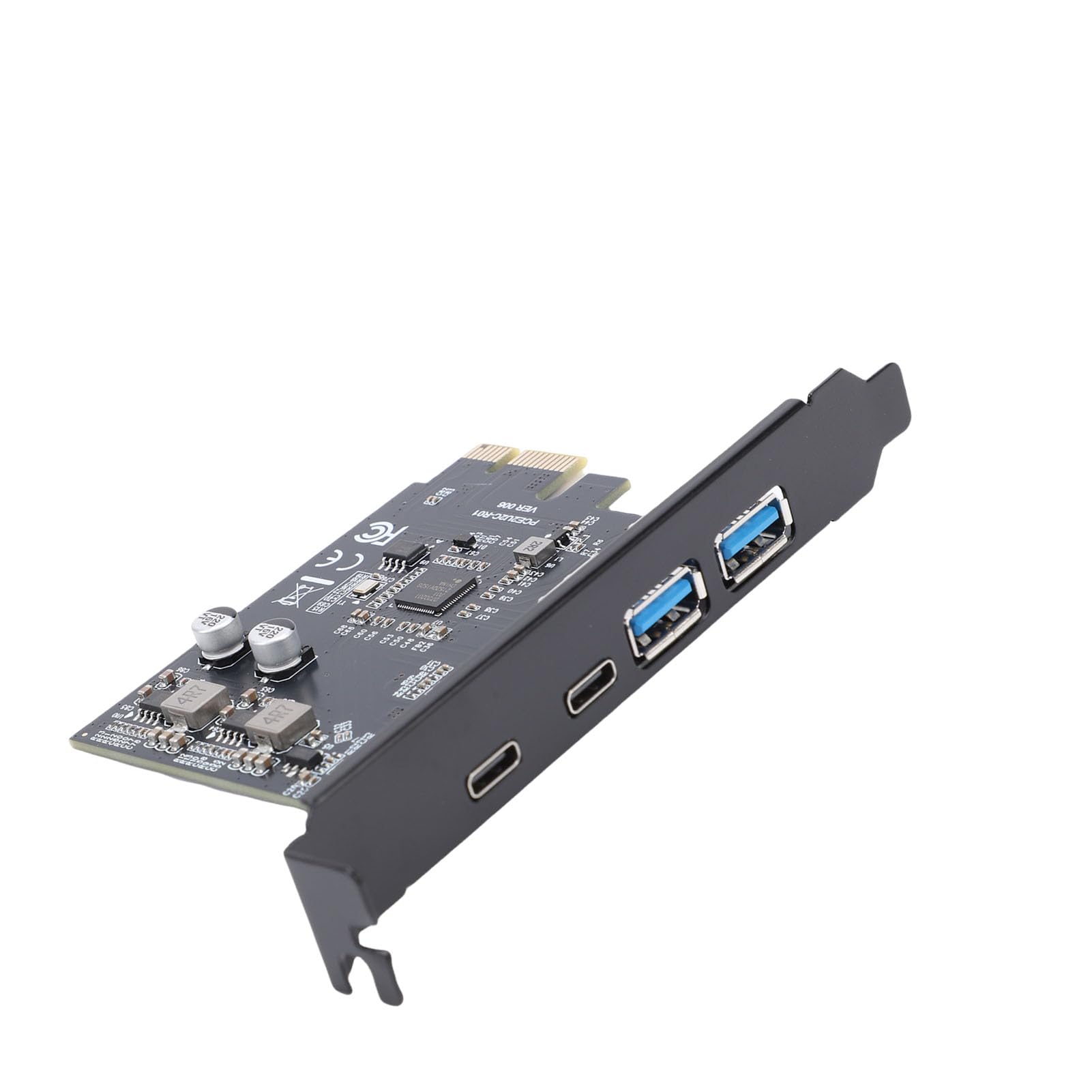 RASTKY PCIE 1X to USB 3.2 Card Speedy USB 3.2 Expansion Card 4 Ports for High Power Devices for Systems