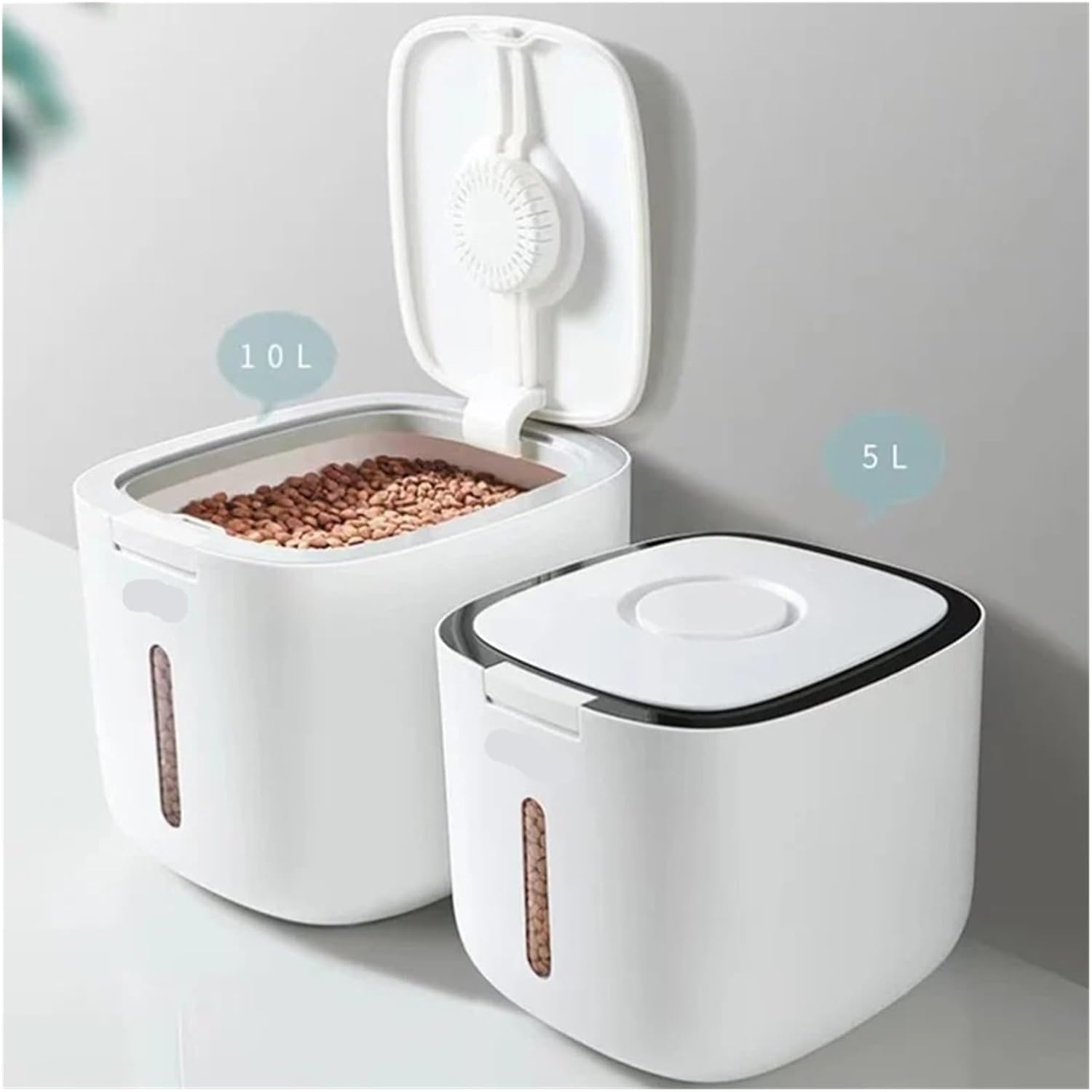 Food Storage Container - fit for Rice Bucket Dispenser with Sealing Design(LARGE BLACK)