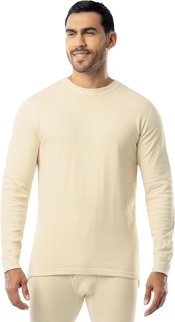 ColdPruf Mens Authentic Dual Layer Long Sleeve Wool Plus Crew Neck Base Layer Top