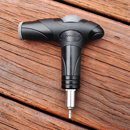 MARQUE Adjustable Bike Torque Wrench – 4, 5, 6 Nm Dial Portable Mini Bicycle Multitool Allen Key Tool, includes 3, 4, 5 mm Hex, T 25 Tool Bits – Repair Your Road and MTB at Home Garage - Cyclist Gift