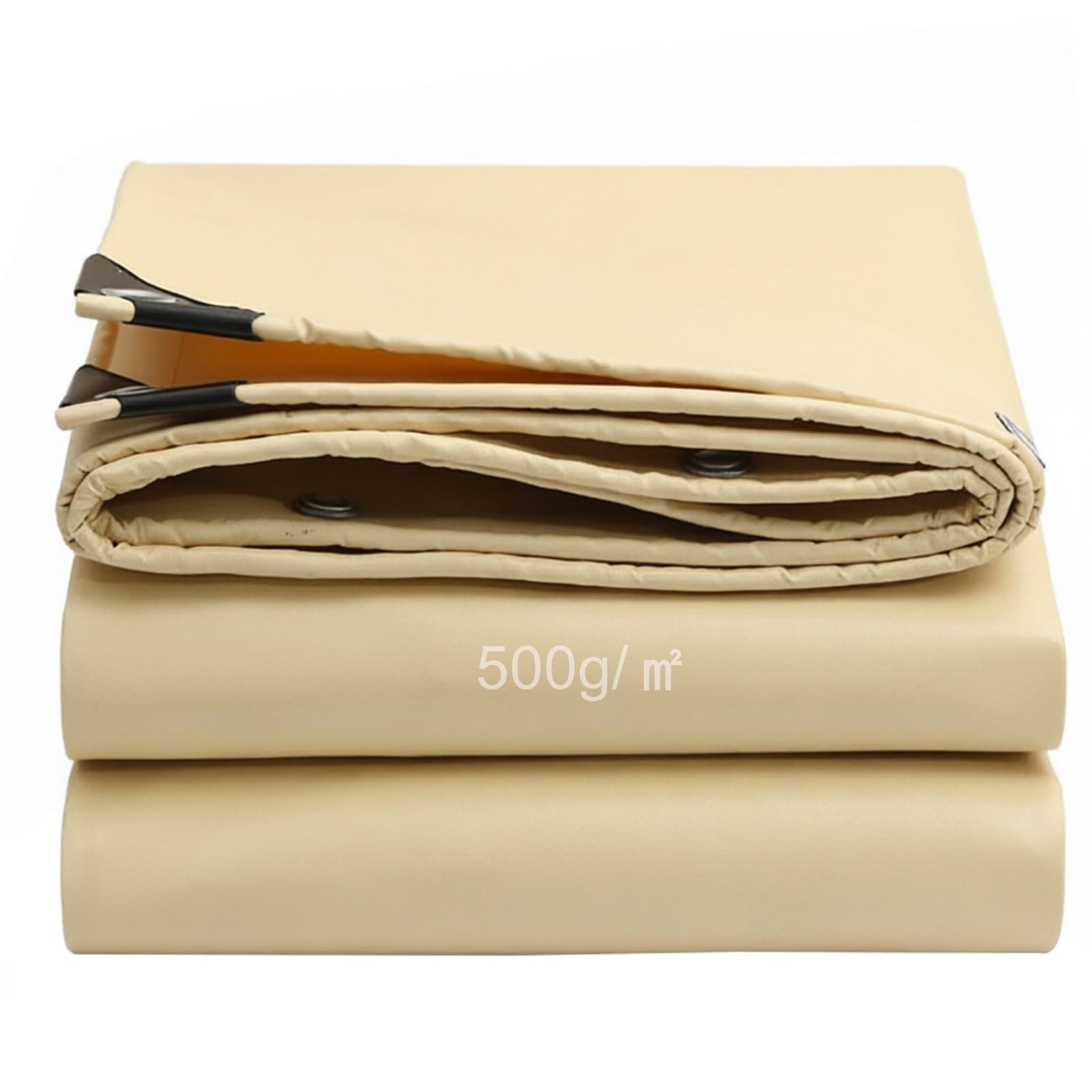 Beige Tarpaulin Waterproof Heavy Duty 500/m² UV Protection Poly with Reinforced Grommets Tarp Sheet for Multipurpose Outdoor Furniture(1.2x1.8m(3.9ftx5.9ft))