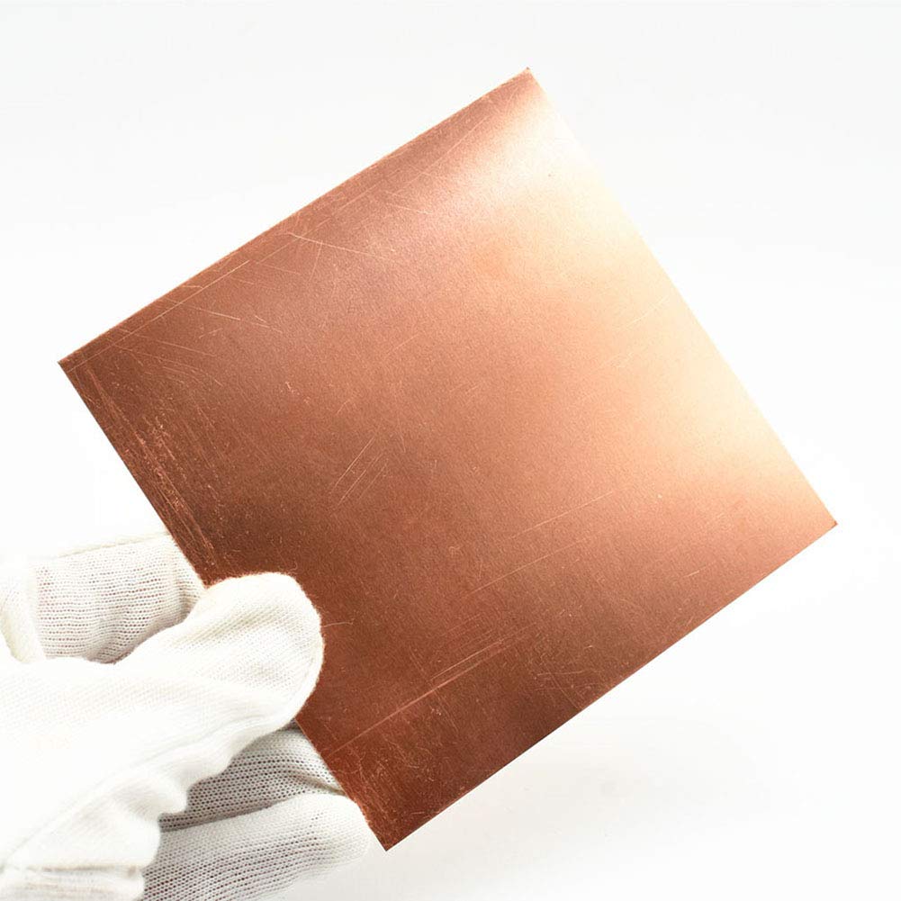 Dünnes Kupferblech Blechstreifen, T2 Reine Kupferbleche, Flache Cu-Folie, korrosionsbeständiges Metall-Experiment-Schweißmodell, 4,0 mm x 200 mm x 200 mm(2.5mm*200mm*200mm)