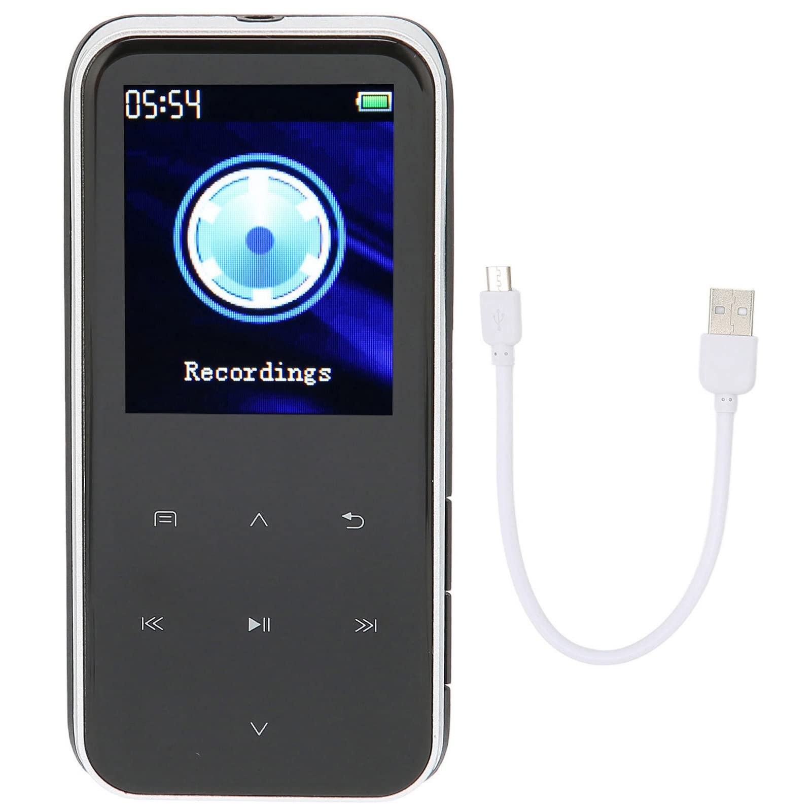 Dyktafon Cyfrowy M22, Dyktafon Cyfrowy, Rejestrator MP3, Przenośny Rejestrator MP3, Nagrywanie Jednym Kliknięciem, Przyciski Dotykowe, Wielofunkcyjny Przenośny Odtwarzacz Zapewniający(16GB)
