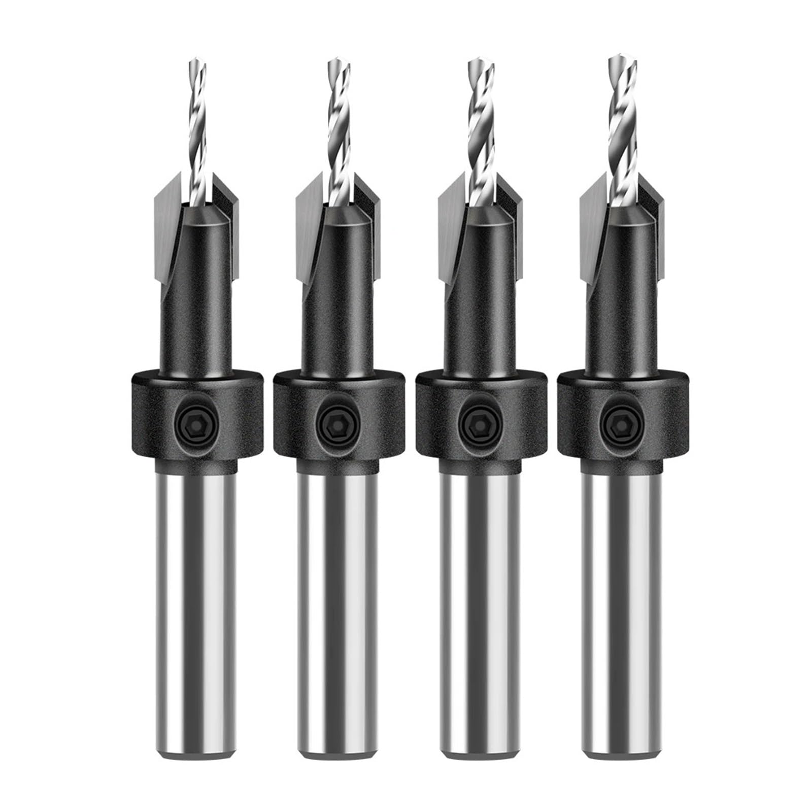 1/4 Pz 8mm Gambo Lavorazione Del Legno Svasatore Punta Da Trapano Foro Conico Testa In Lega Passo for Installazione Di Viti for Autofilettanti Perforazione(4PCS)