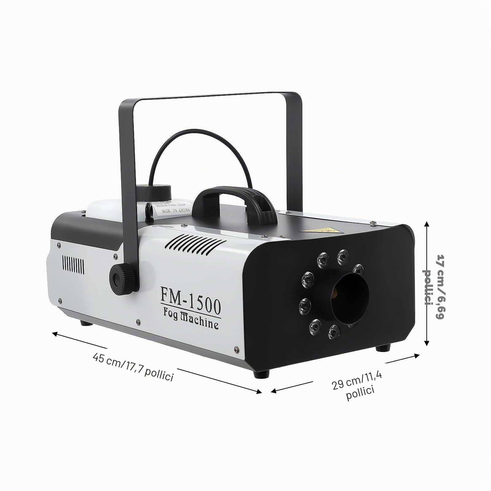 DMX 1500 W macchina per nebbia 2 l, 9 x 3 W 3 in 1 RGB LED per palcoscenico, fumo, macchina per nebbia con telecomando
