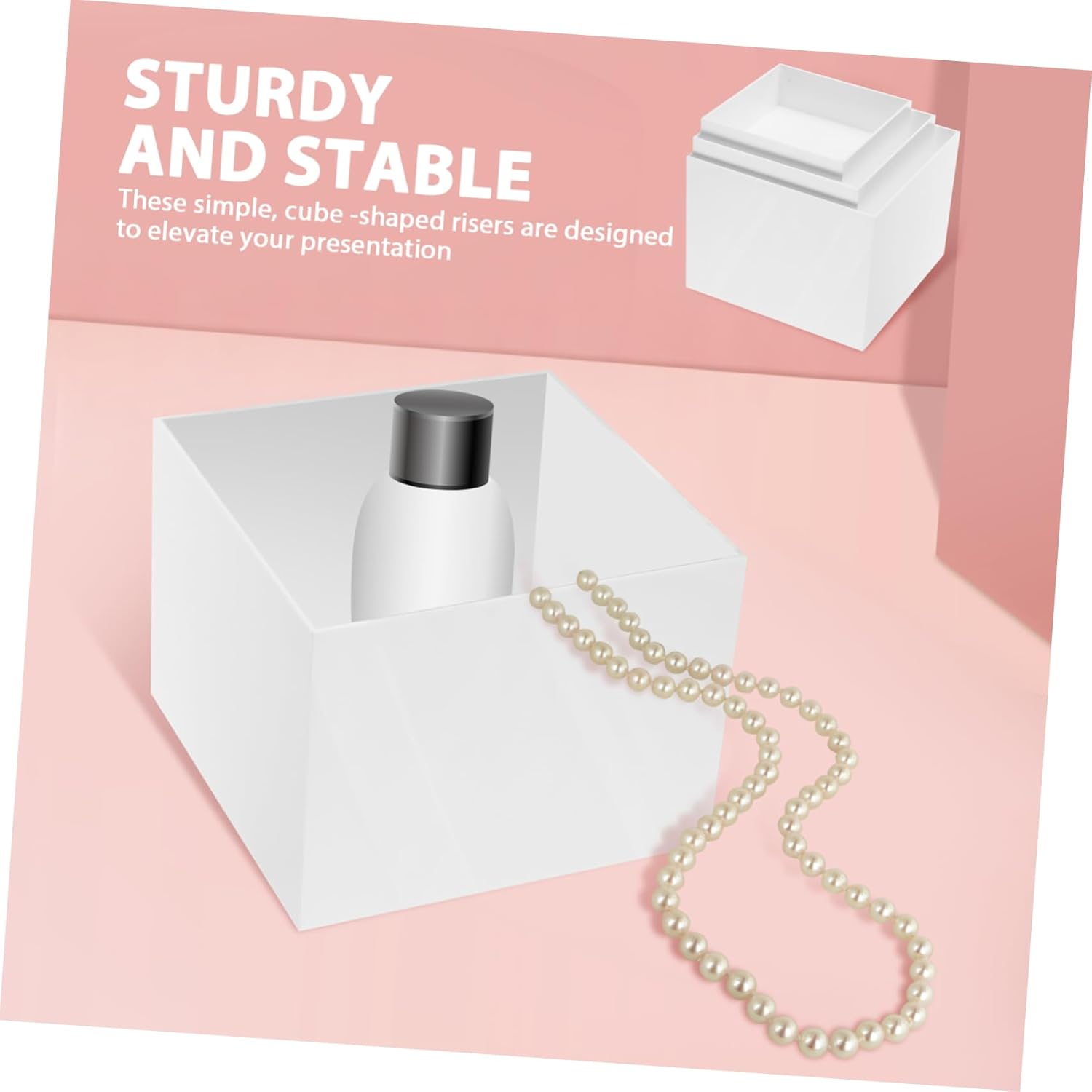 1set Cubic Design Buffet Food Display Stands Cake and Dessert Risers for Party